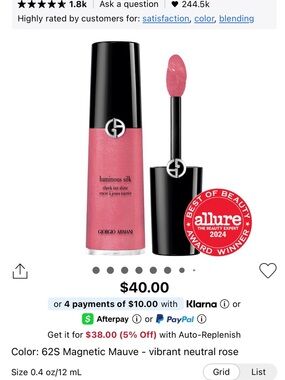 LN Giorgio Armani Cheek Tints in 50 S and 62 S